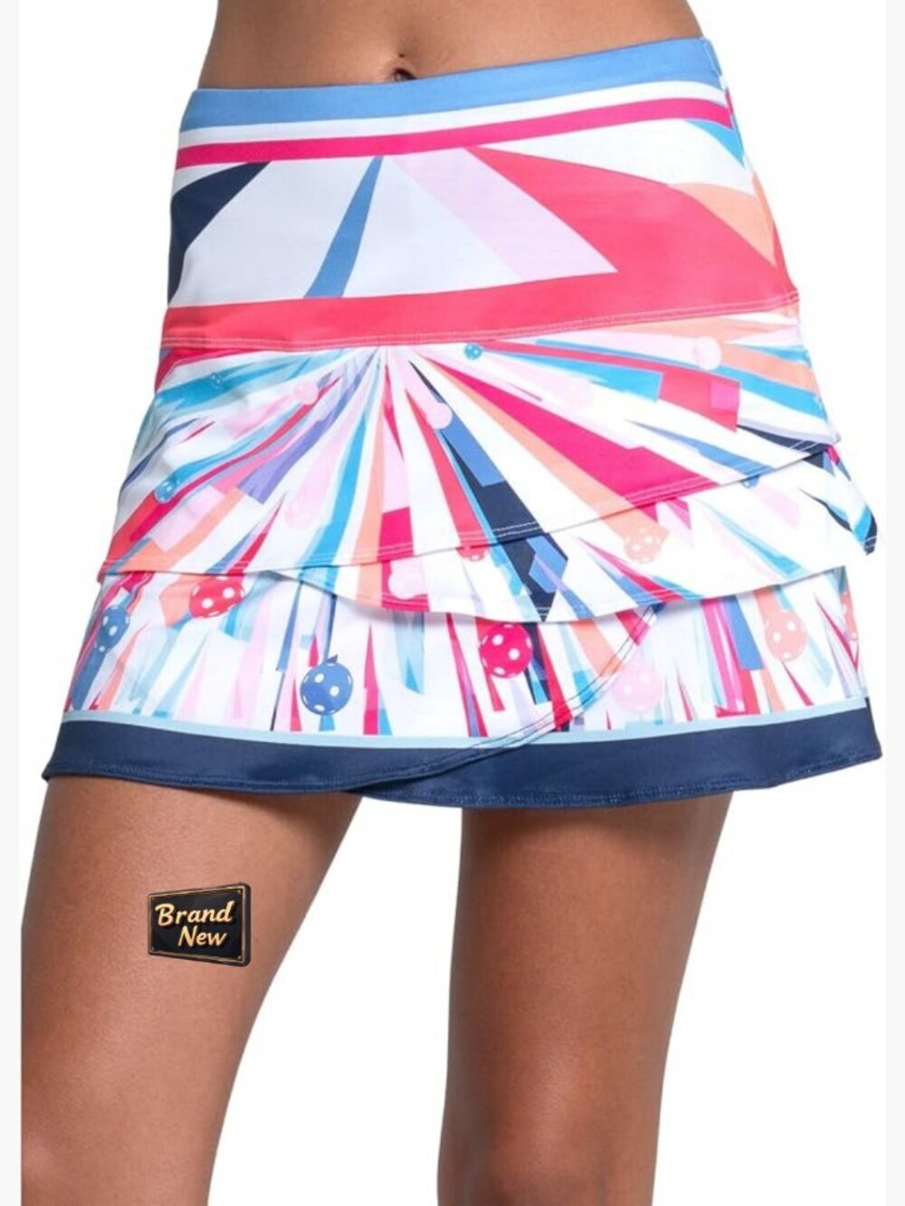 Women's Long Scallop Tennis Skirt with Built-in Shorts